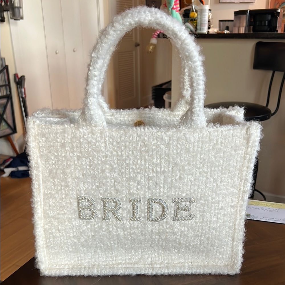 Chic White Bride Tote Bag